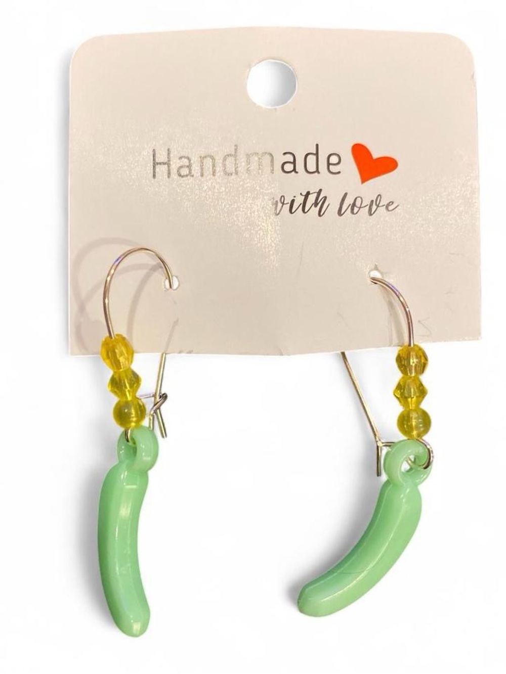 Silly Green Banana Earrings